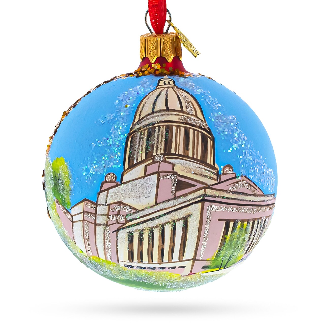 Washington State Capitol, Olympia, Washington, USA Glass Ball Christmas Ornament 3.25 Inches